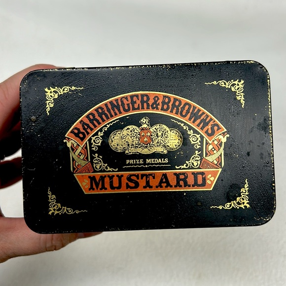 Vintage “Barringer &Brown’s” mustard’s tin with hinged lid  ENGLAND - Picture 3 of 9